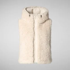 Women's hooded vest Klara in shore beige