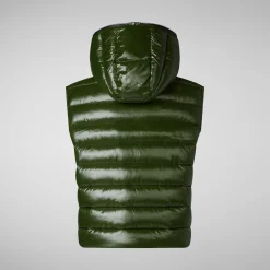 Women's hooded vest Romina in pine green