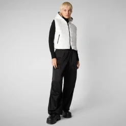 Women's hooded vest Romina in off white