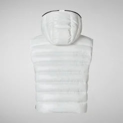 Women's hooded vest Romina in off white