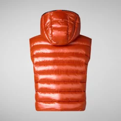 Women's hooded vest Romina in maple orange