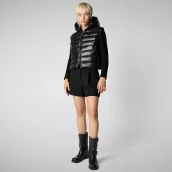 Women's hooded vest Romina in black