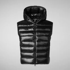 Women's hooded vest Romina in black