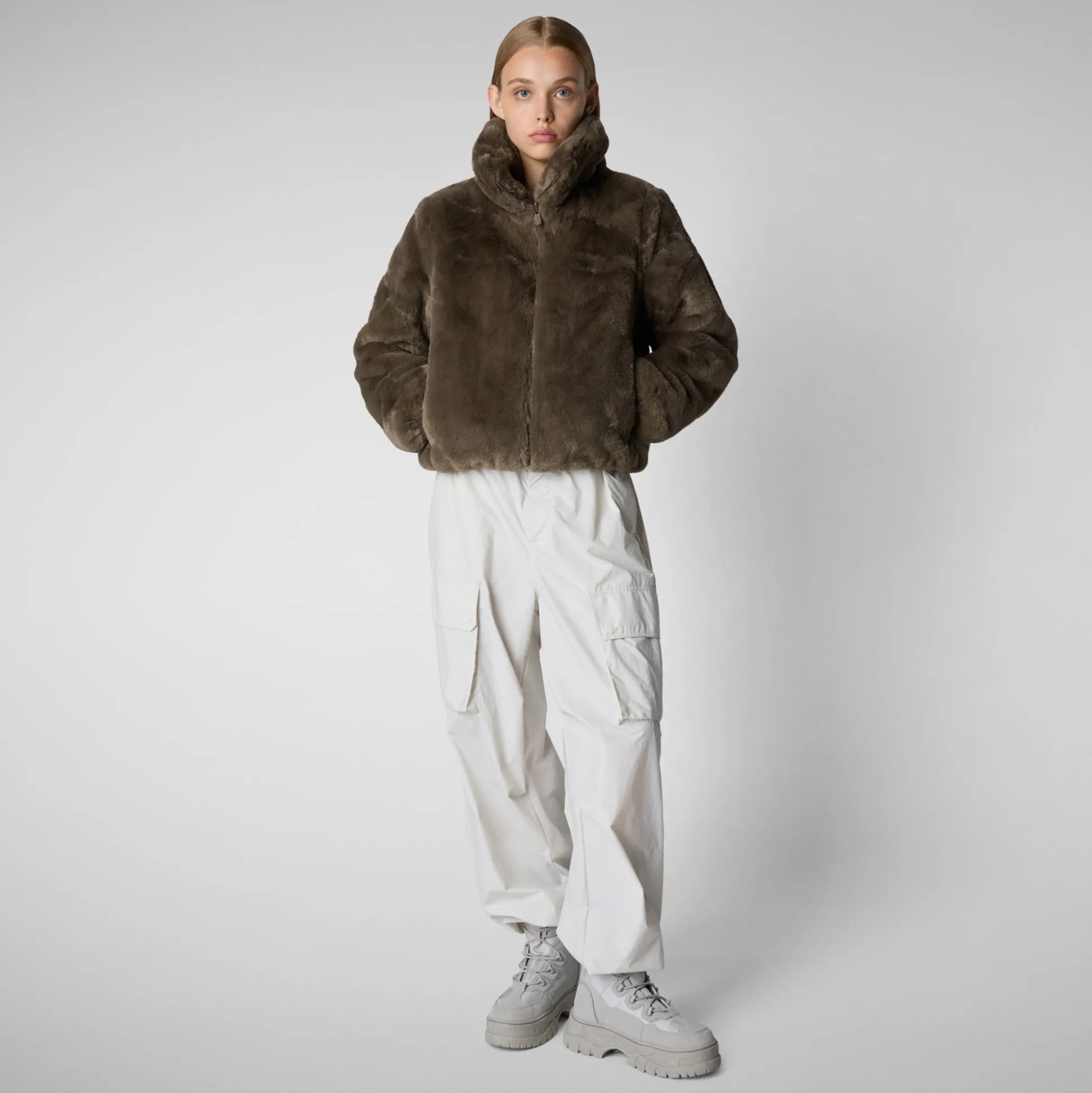 Women's jacket jeon in mud grey