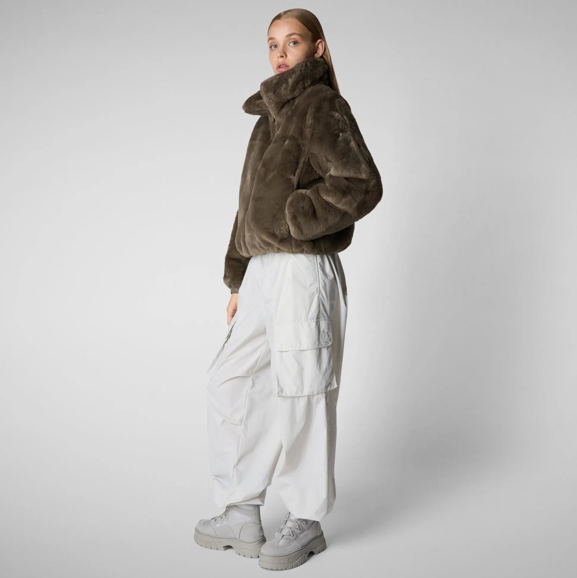 Women's jacket jeon in mud grey