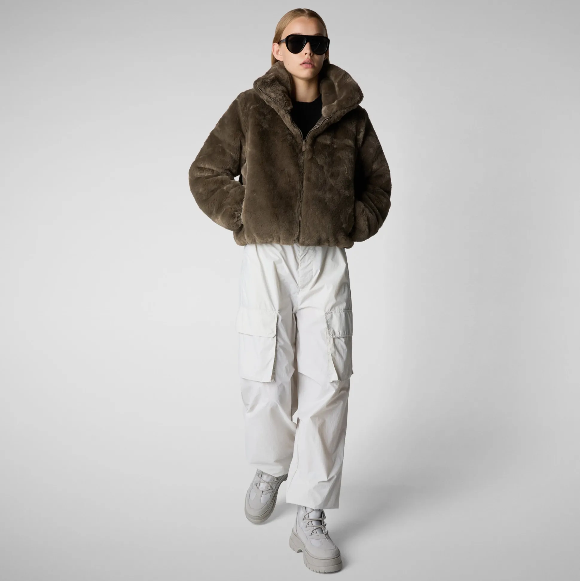 Women's jacket jeon in mud grey