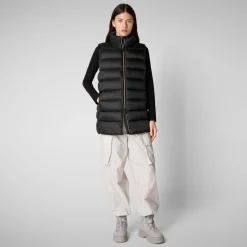 Women's quilted vest Coral in Black