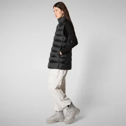 Women's quilted vest Coral in Black