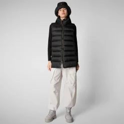 Women's quilted vest Coral in Black