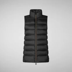 Women's quilted vest Coral in Black