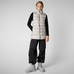 Women's quilted vest Coral in RAINY BEIGE