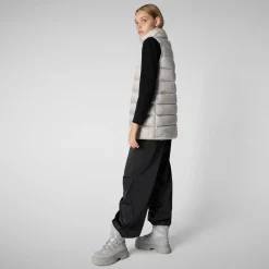 Women's quilted vest Coral in RAINY BEIGE