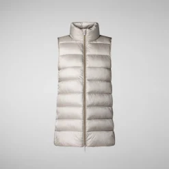Women's quilted vest Coral in RAINY BEIGE