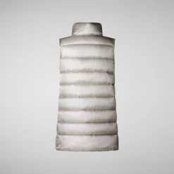 Women's quilted vest Coral in RAINY BEIGE