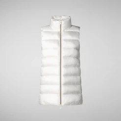 Women's quilted vest Coral in Off White