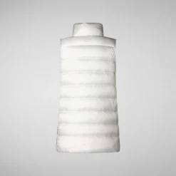 Women's quilted vest Coral in Off White