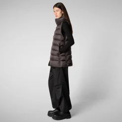 Women's quilted vest Coral in Brown Black