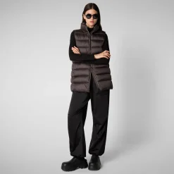 Women's quilted vest Coral in Brown Black