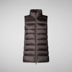 Women's quilted vest Coral in Brown Black
