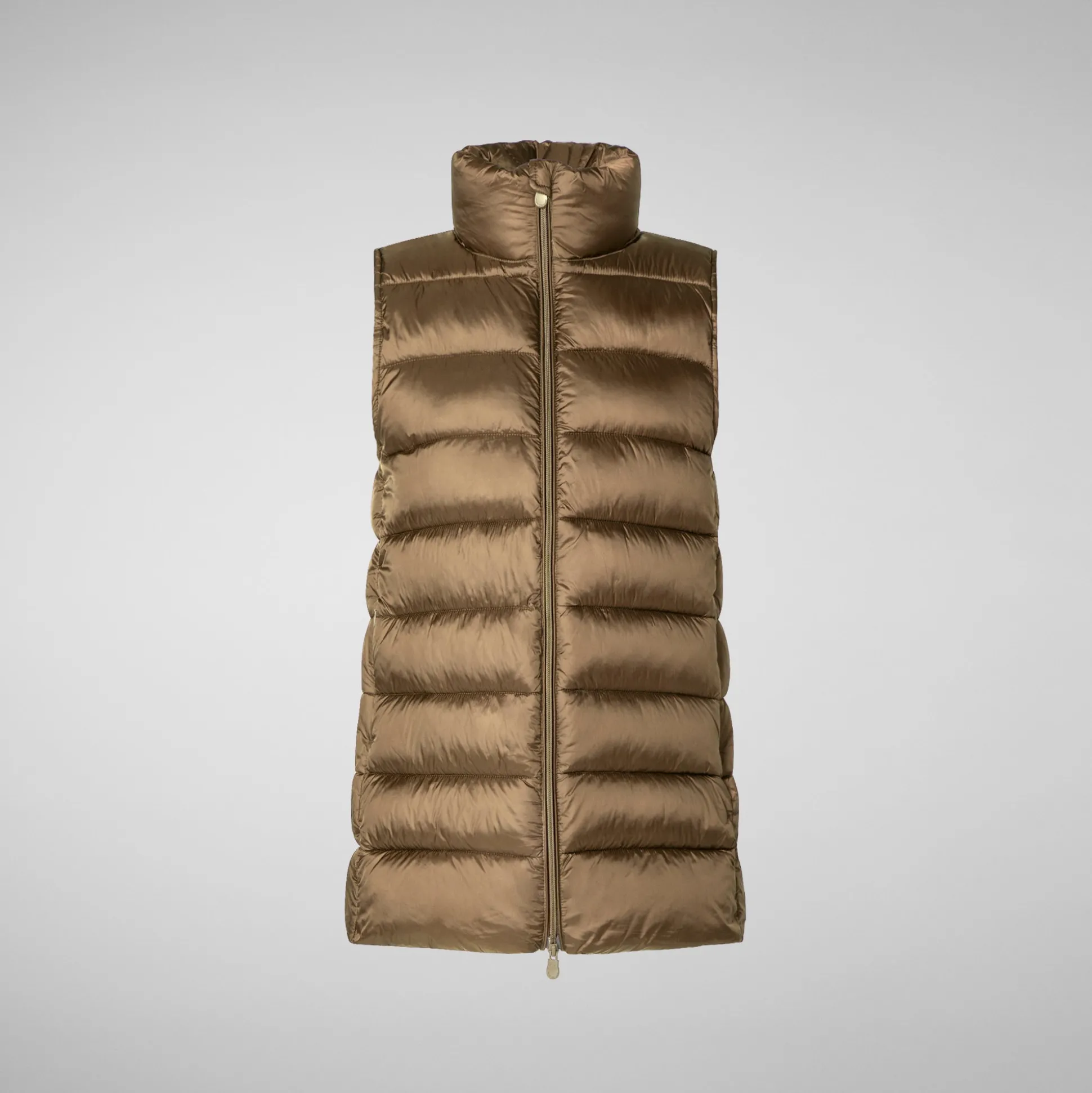 Women's quilted vest Coral in HUSK GREEN