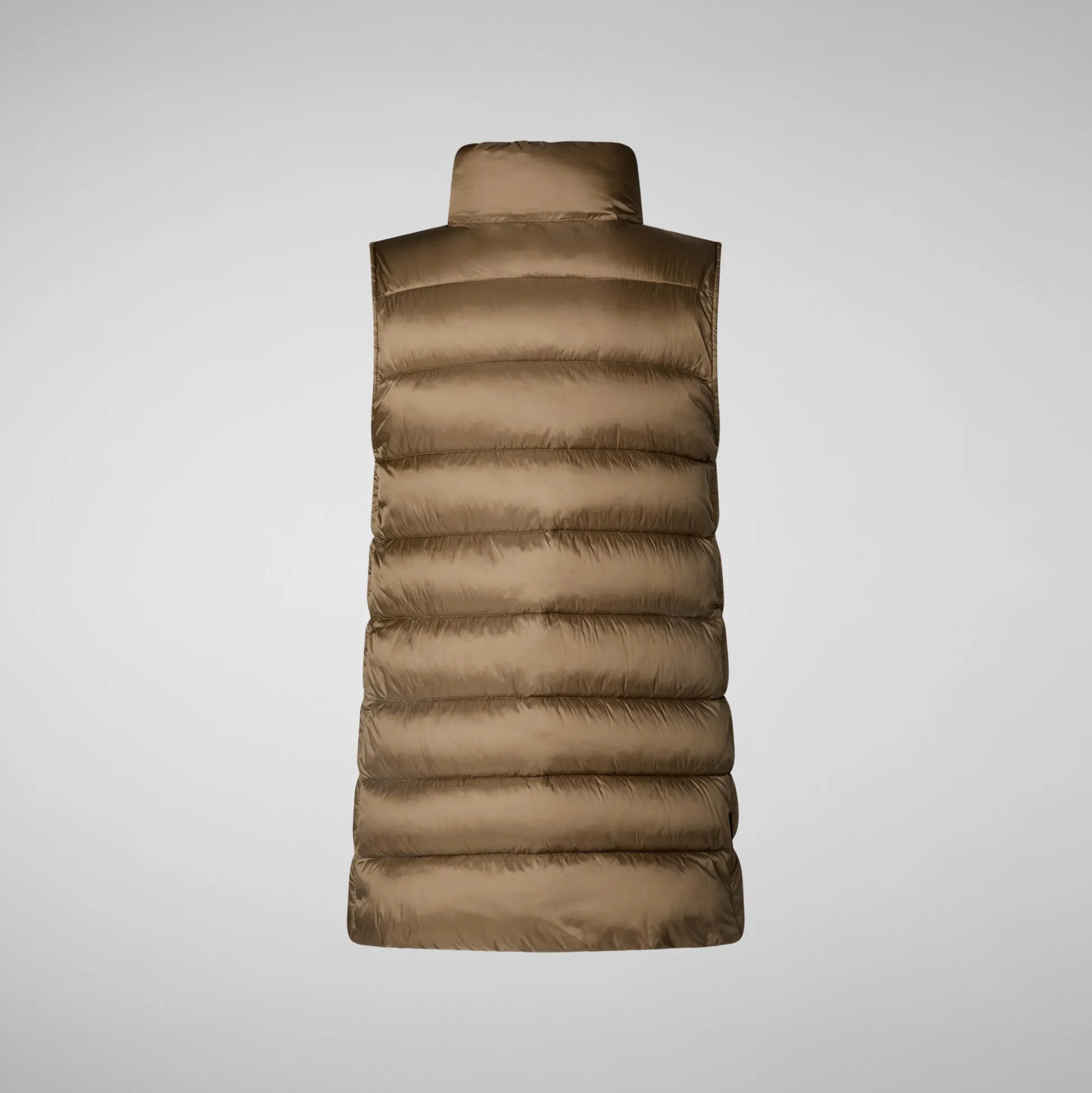 Women's quilted vest Coral in HUSK GREEN