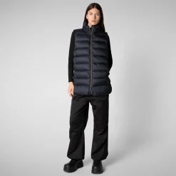 Women's quilted vest Coral in BLUE BLACK