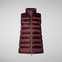 Women's quilted vest Coral in Burgundy Black