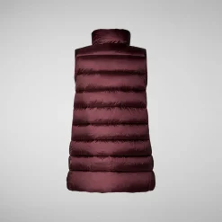 Women's quilted vest Coral in Burgundy Black