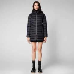 Women's Reese Hooded Puffer Coat in Black