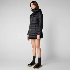 Women's Reese Hooded Puffer Coat in Black