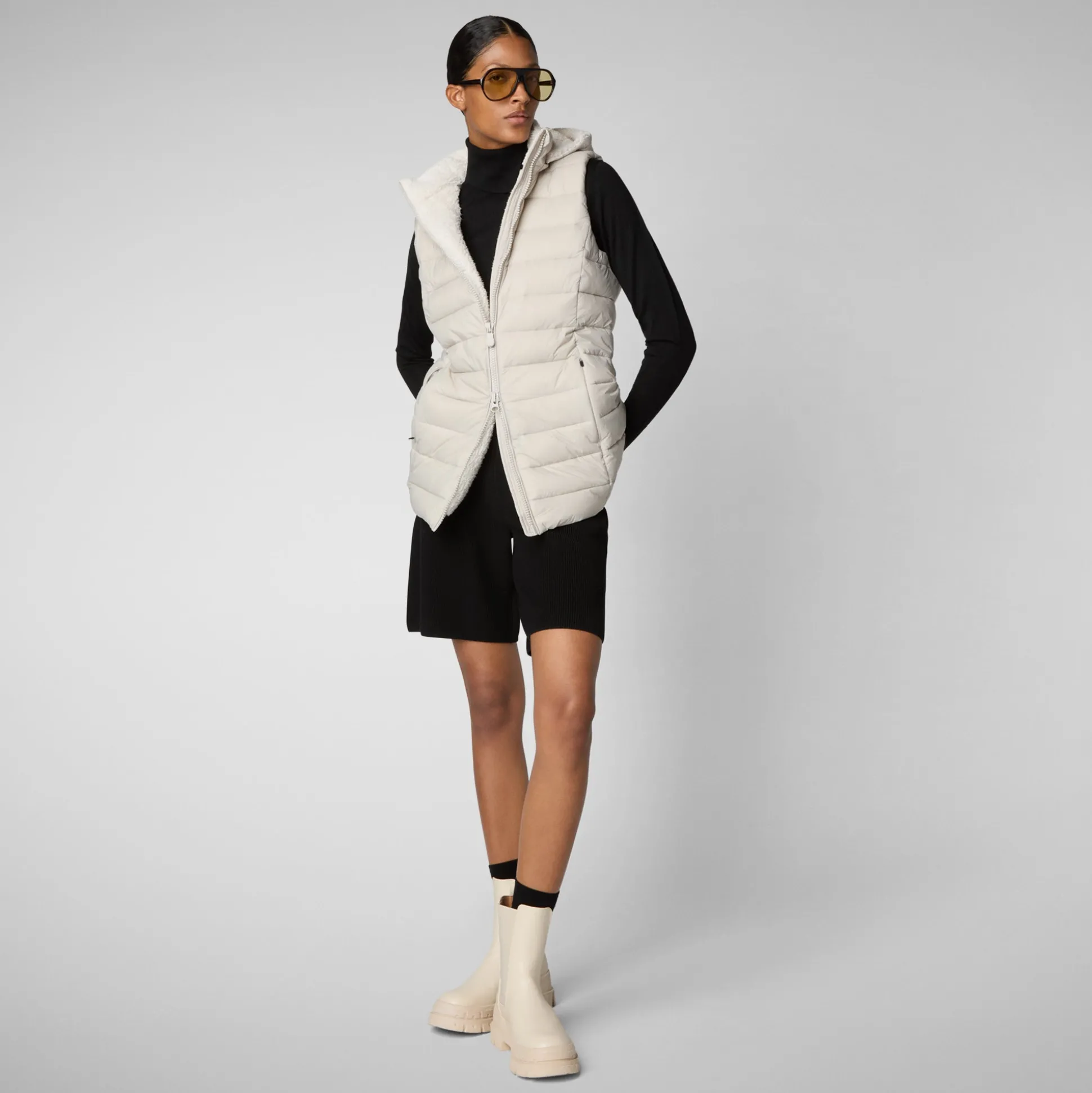 Women's vest norah in rainy beige