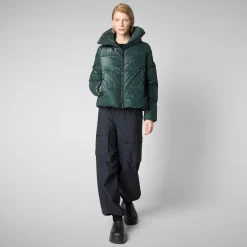 Women's Yvonna Animal free Puffer jacket in Land Green