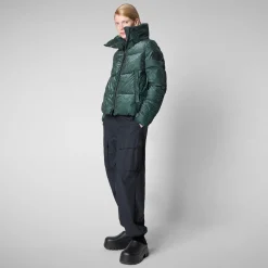 Women's Yvonna Animal free Puffer jacket in Land Green