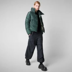 Women's Yvonna Animal free Puffer jacket in Land Green